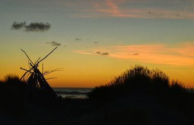 Scenic view of sea at sunset