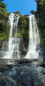 Scenic view of waterfall