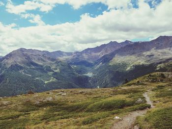 Scenic view of mountains against sky