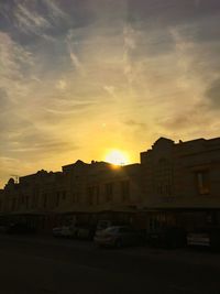 City street at sunset