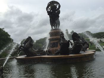 Fountain against sky