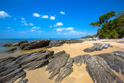 Scenic view of beach against sky