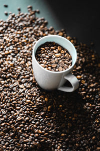 High angle view of coffee cup