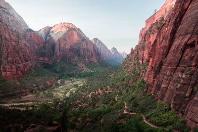 Scenic view of mountain range against sky