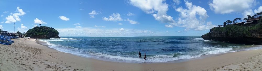 Panoramic view of beach against sky