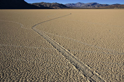 Scenic view of desert against sky