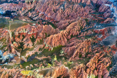 High angle view of rocks on mountain