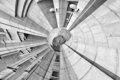 Directly below shot of spiral staircase