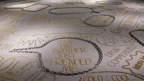 High angle view of text on paper