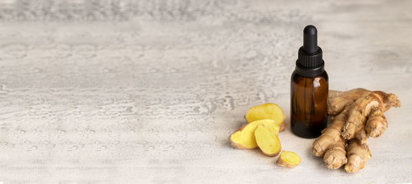 High angle view of food on table
