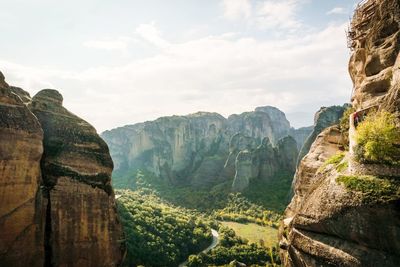 Panoramic view of rocky mountains against sky