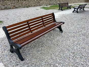 Empty bench in park