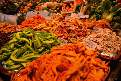 Vegetables for sale at market stall