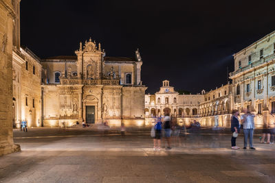 Night in lecce. capital of salento. baroque and ancient history of puglia