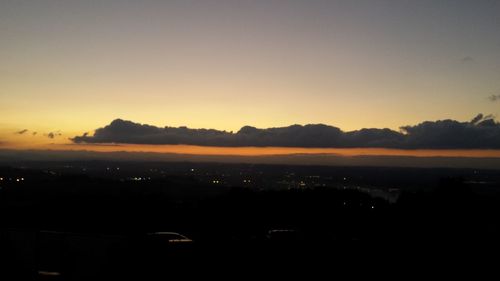 View of cityscape at sunset