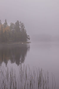 Scenic view of calm lake against sky