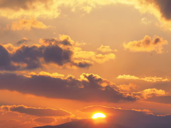 Low angle view of orange sky