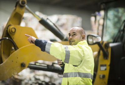 Man working at recycling yard