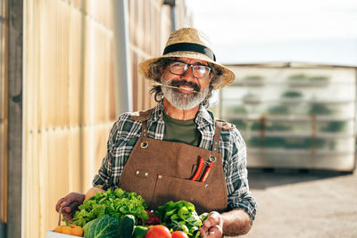 Portrait of man wearing hat