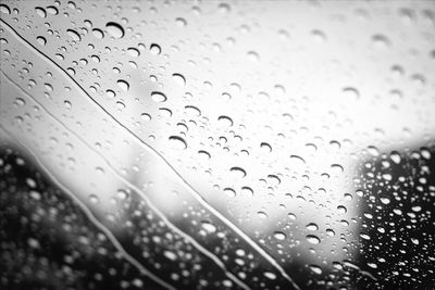 Close-up of water drops on glass