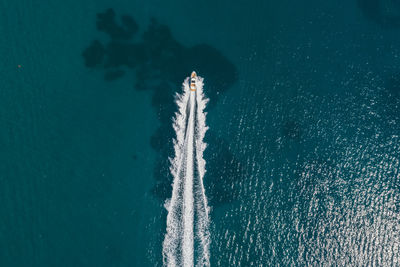 High angle view of person in sea