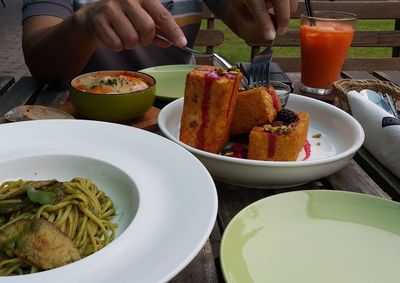 Close-up of preparing food