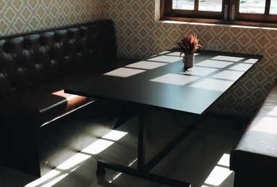 Sunlight falling on table at home