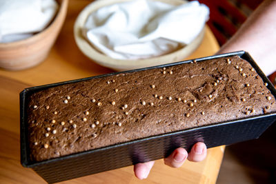 Leavened sourdough in the form of homemade rye bread before baking. loaf of bread with coriander see