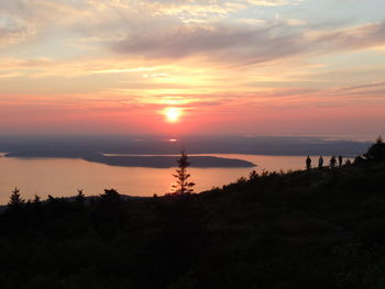 Scenic view of sunset over sea