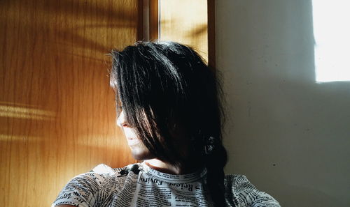 Portrait of woman at home