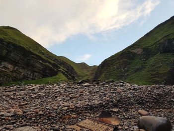 Scenic view of rocky mountains against sky