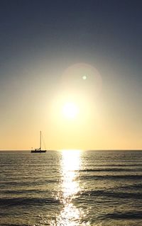 Scenic view of sea at sunset