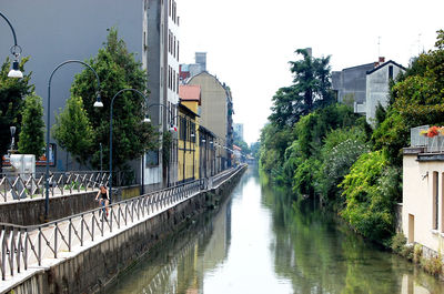 View of canal along buildings