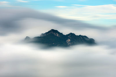 Low angle view of mountain against sky