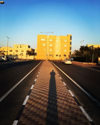 View of city street against sky