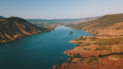 High angle view of bay