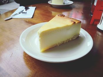 Close-up of food in plate on table