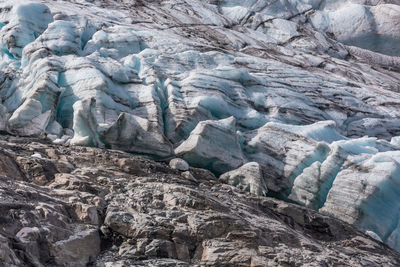 Full frame shot of frozen rocks