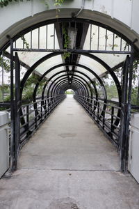 View of empty footbridge