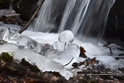 Scenic view of waterfall