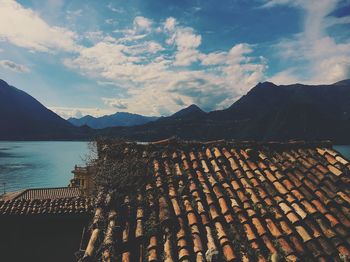 Panoramic view of mountains against sky