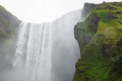 Scenic view of skogafoss waterfall