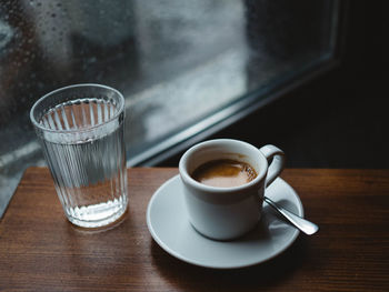 Coffee cup on table