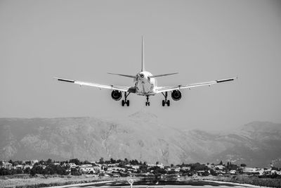 Airplane landing at airport