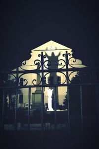 Low angle view of illuminated building