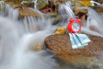 Scenic view of waterfall