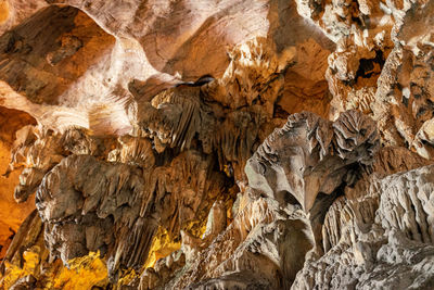 Low angle view of rock formation