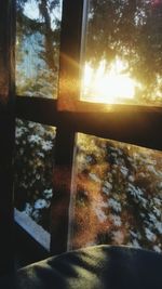 Close-up of window in winter