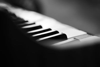 Close-up of piano keys