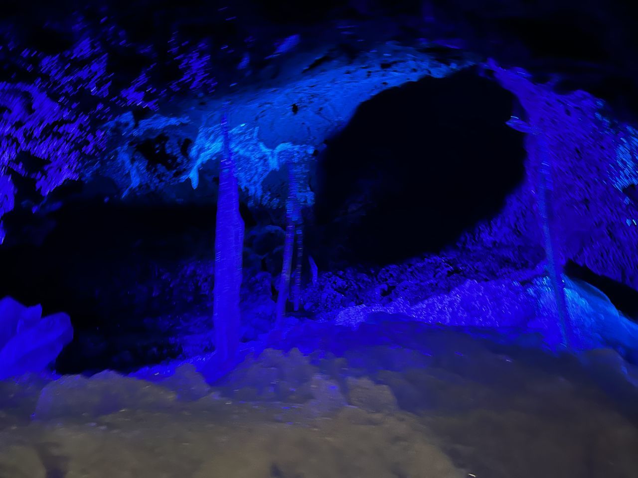 cave, ice cave, blue, nature, water, no people, night, ice, rock, beauty in nature, formation, geology, cold temperature, illuminated, darkness, frozen, outdoors